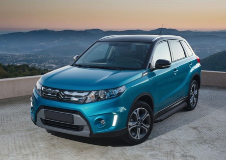 Пороги алюминиевые Black Suzuki  Vitara (2015-2024) A173ALB.5503.1