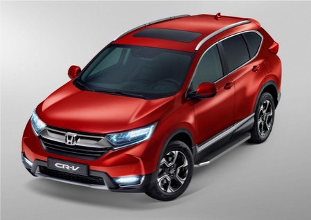 Пороги алюминиевые Premium Honda CR-V (2017-2023) A173ALP.2103.1