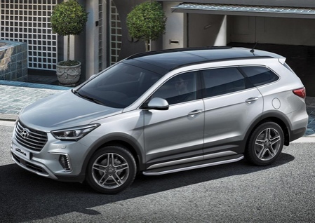 Пороги алюминиевые Premium Hyundai Grand Santa Fe (2012-2018) A180ALP.2306.2