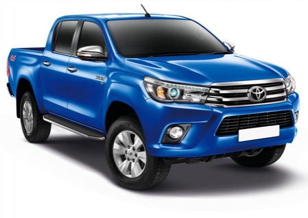 Пороги алюминиевые Premium Toyota Hilux (2015-2024) A193ALP.5708.1