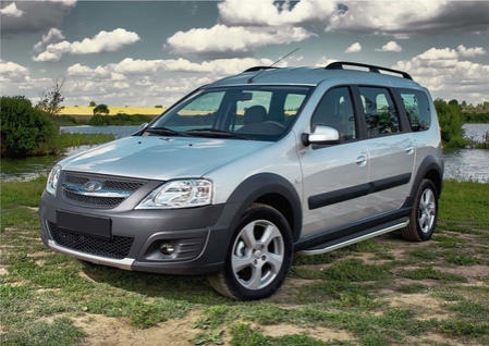 Пороги алюминиевые Premium Lada Largus Cross (2014-2021) A193ALP.6001.2