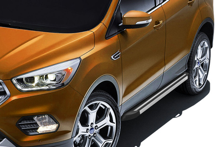 Пороги алюминиевые Luxe Black черные Ford Kuga (2016-2020) AL-FKG1603