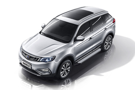 Пороги алюминиевые Slitkoff Optima Silver серебристые Geely Atlas (2018-2021) AL-GEAT002