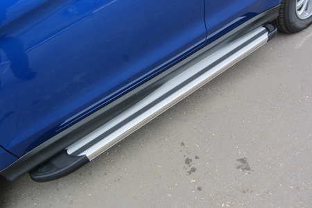 Пороги алюминиевые Luxe Silver серебристые Mitsubishi ASX (2014-2016) AL-MAS1404