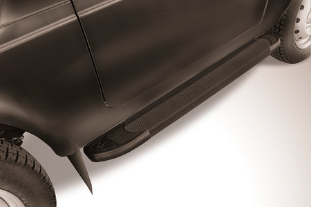 Пороги алюминиевые Slitkoff Optima Black Lada Нива Urban (2014-2021) AL-NivUR001
