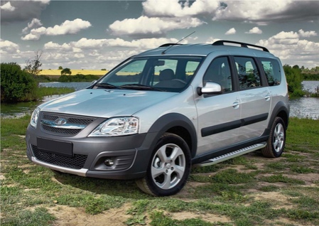 Пороги алюминиевые Bmw-Style Lada Largus Cross (2014-2021) B193AL.6001.2