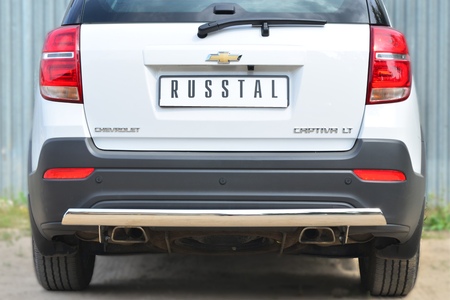 Защита заднего бампера d75х42 дуга RUSSTAL Chevrolet Captiva (2013-2016) CAPZ-001755