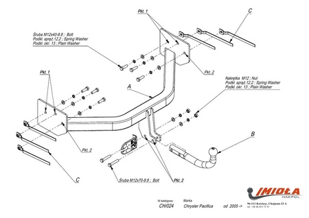 Фаркоп Imiola для Chrysler Pacifica (2003-2008) CH.024