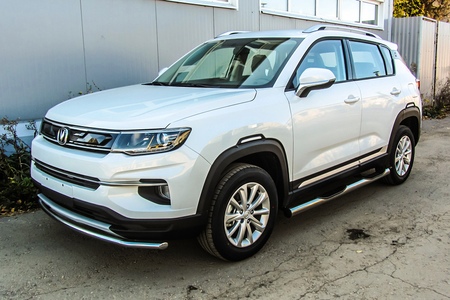 Защита порогов d76 с проступями Changan CS35 PLUS (2019-2023) CHANCS35P-004