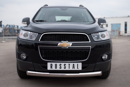 Защита переднего бампера d76 дуга RUSSTAL Chevrolet Captiva (2011-2013) CHCZ-000823