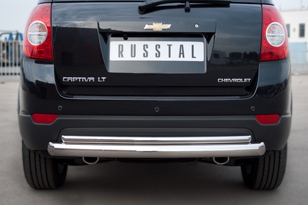 Защита заднего бампера d76х42 дуга RUSSTAL Chevrolet Captiva (2011-2013) CHCZ-000835