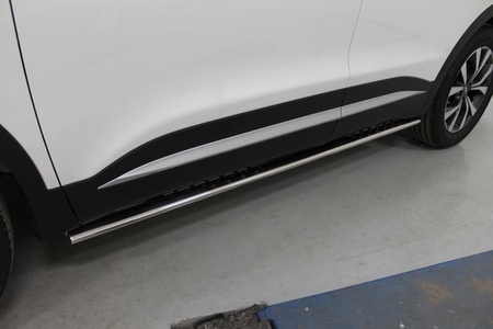 Пороги овальные с проступью 75х42 мм Chery Tiggo 7 PRO (2020-2023) CHERTIG7P20-23