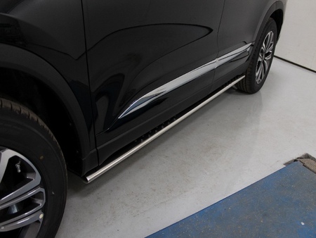 Пороги овальные с проступью 75х42 мм для Chery Tiggo 8 (2020-2025) CHERTIG820-22