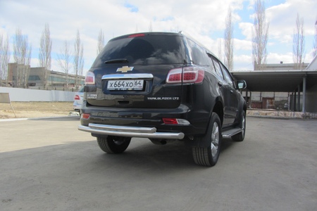 Защита заднего бампера d76+d57 двойная Chevrolet Trailblazer (2012-2020) CHTB12-010