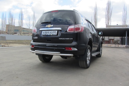 Защита заднего бампера d57+d42 двойная Chevrolet Trailblazer (2012-2020) CHTB12-012