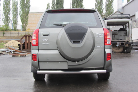 Защита заднего бампера d76 с проступями Chery Tiggo FL (2013-2016) CT-FL-008