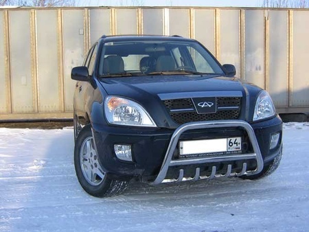 Кенгурятник низкий d57 c защитой картера Chery Tiggo (2005-2014) CT003