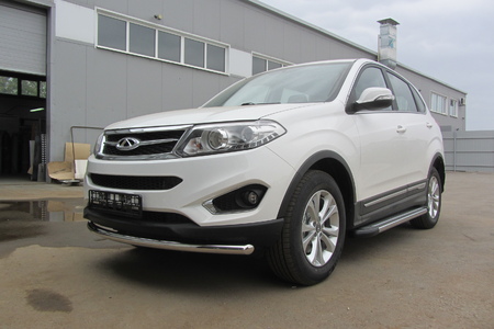 Защита переднего бампера d57 радиусная Chery Tiggo 5 (2014-2020) CT5-003