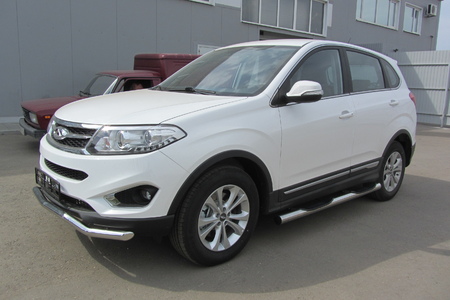 Защита порогов d76 с проступями Chery Tiggo 5 (2014-2020) CT5-005