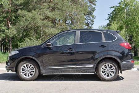 Пороги труба d75х42 овал с проступью RUSSTAL Chery Tiggo 5 (2014-2020) CT5O-002265