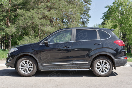 Пороги труба d75х42 овал с проступью RUSSTAL Chery Tiggo 5 (2014-2020) CT5O-002265