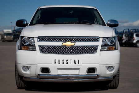 Защита переднего бампера d76х76 RUSSTAL Chevrolet Tahoe (2012-2014) CTHZ-000928