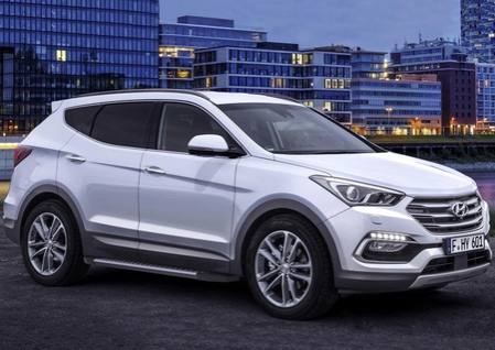 Пороги алюминиевые Bmw-Style Hyundai Santa Fe Premium (2015-2016) D180AL.2305.2