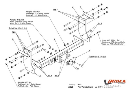 Фаркоп Imiola для Ford Transit (2000-2014) E.035