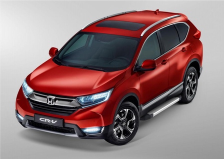 Пороги алюминиевые Silver Honda CR-V (2017-2023) F173AL.2103.1