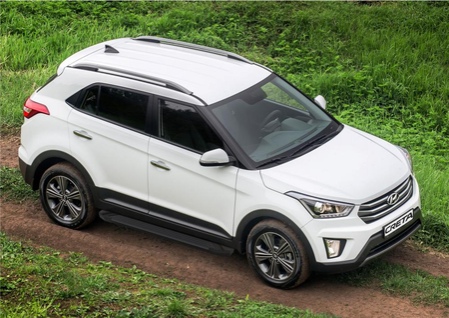 Пороги алюминиевые Black Hyundai Creta (2016-2021) F173ALB.2310.1