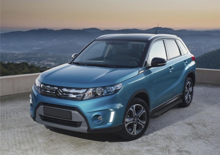 Пороги алюминиевые Black new Suzuki  Vitara (2015-2024) F173ALB.5503.1