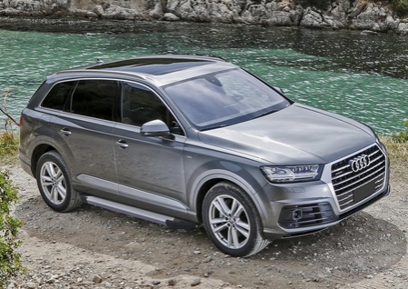 Пороги алюминиевые Silver new Audi Q7 (2015-2020) F193AL.0304.1