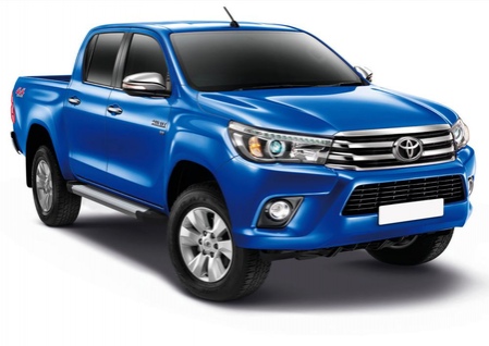 Пороги алюминиевые Silver new Toyota Hilux (2015-2024) F193AL.5708.1