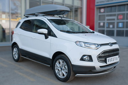 Пороги труба 75х42 овал с проступью RUSSTAL Ford Ecosport (2014-2019) FEO-002058