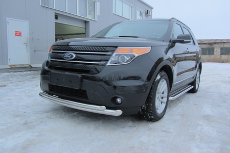 Защита переднего бампера d76+d57 двойная  Ford Explorer (2012-2015) FEX001