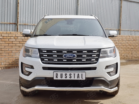Защита переднего бампера d63 волна RUSSTAL Ford Explorer (2016-2017) FEZ-002655