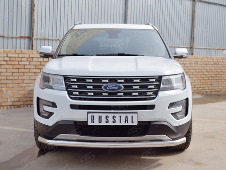 Защита переднего бампера d63 секции RUSSTAL Ford Explorer (2016-2017) FEZ-002657