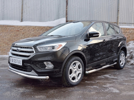 Пороги труба d76 с накладкой вариант 3 RUSSTAL Ford Kuga (2016-2019) FGT-0026023