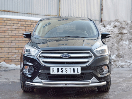 Защита переднего бампера d63 секции-d42 дуга RUSSTAL Ford Kuga (2016-2019) FGZ-002597