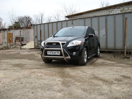 Кенгурятник d57 высокий с двумя перемычками Ford Kuga (2008-2013) FKG001