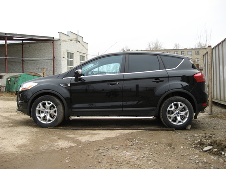 Защита порогов d57 с гибами Ford Kuga (2008-2013) FKG009