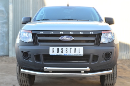 Защита переднего бампера d76 секции - d63 дуга RUSSTAL Ford Ranger (2012-2019) FRZ-001297