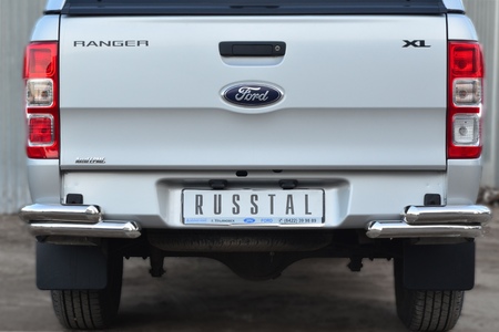 Защита заднего бампера уголки d63 секции - d63 секции RUSSTAL Ford Ranger (2012-2019) FRZ-001301