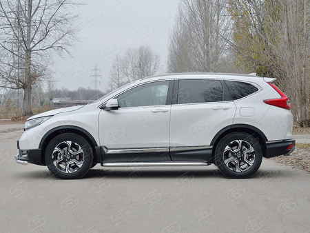 Пороги труба d63 с листом (лист алюминий, профиль сталь) вариант 2 RUSSTAL Honda CR-V (2017-2023) HCRL-0028302