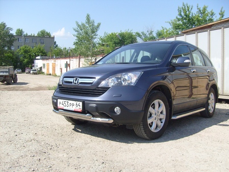 Защита переднего бампера d57+d57 двойная   Honda CR-V (2009-2012) HCRV003