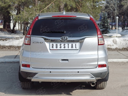 Защита заднего бампера 75х42 дуга . 2.0) RUSSTAL Honda CR-V (2015-2016) HCRZ-002225