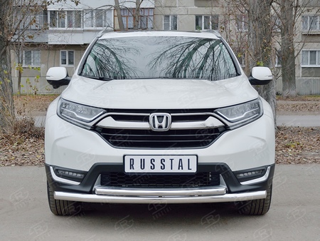 Защита переднего бампера d63 секции-d42 дуга RUSSTAL Honda CR-V (2017-2023) HCRZ-002826