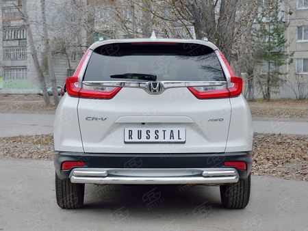 Защита заднего бампера d63 дуга d42 дуги RUSSTAL Honda CR-V (2017-2023) HCRZ-002835