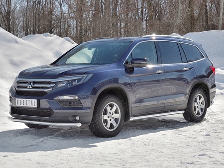 Защита переднего бампера d63 секции RUSSTAL Honda Pilot (2016-2025) HPZ-002918
