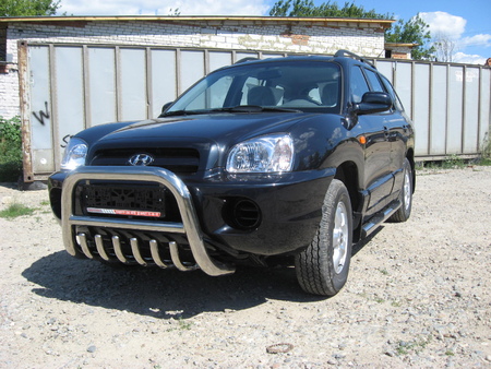 Кенгурятник d76 низкий с защитой картера Hyundai Santa Fe Classic (Таганрог) HSFT003